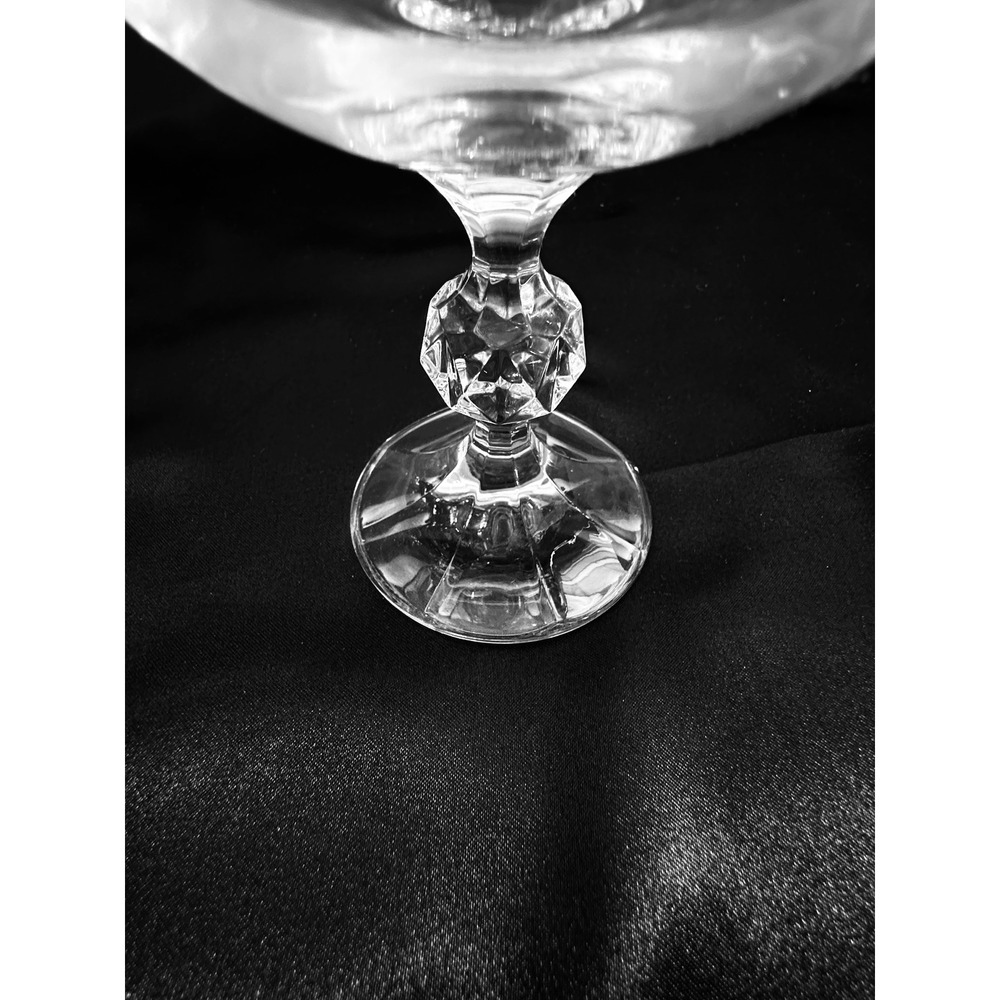 Bohemian Crystal Crystalex Water Goblets Set of 3 Cut Glass Faceted Stem 6 5/8" - Picture 7 of 13